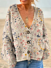 Women's Floral Pattern Art Print Casual Pullover Sweater